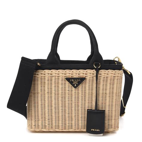 prada black wicker bag